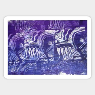 Blue Fish Abstract Sticker